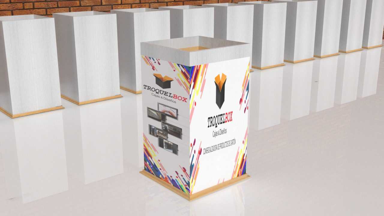 Botadero de cartón BOA diseñado para productos a granel en puntos de venta diseñado en corrugado industrial garantizando una excelente presentación.