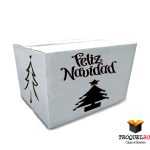 Caja de cartón Navideña Modelo B blanca